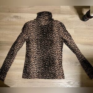 h&m leopard cheetah animal print turtleneck small